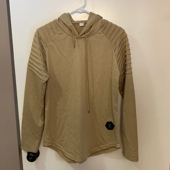 Ribbed sleeve hoodie hotsell